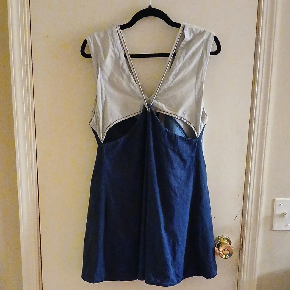 Free People Denim Patchwork Mini Dress - Picture 2 of 10